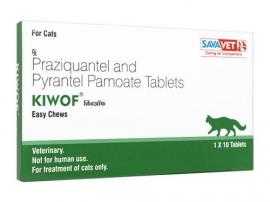 キウォフ 猫用 | 10錠x2箱 | ドロンタール | ジェネリック