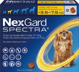 ネクスガードスペクトラ | フィラリア予防 | ノミダニ駆除 | 小型犬用 | 3錠