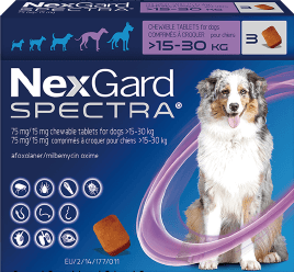 ネクスガードスペクトラ | フィラリア予防 | ノミマダニ駆除 | 大型犬 | 3錠入